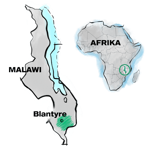 Landkarte Malawi Afrika | DEICHMANN Stiftung Lebensgrundlagen Malawi - Landkarte Malawi in Afrika | DEICHMANN Stiftung