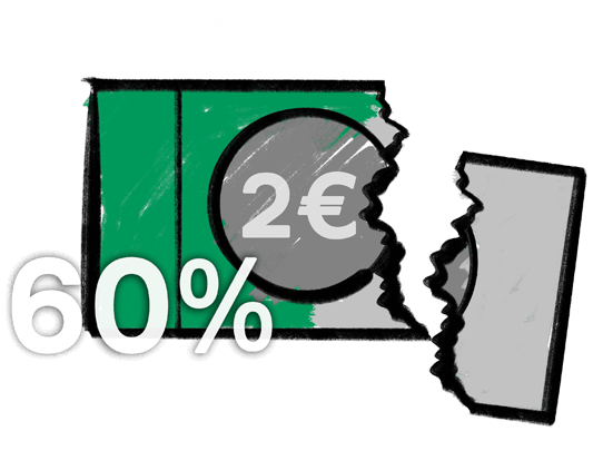 DEICHMANN Stiftung | Sozialunternehmen Uganda – Armut DEICHMANN Stiftung fördert Sozialunternehmen Uganda – Handzeichnung – 60 % der Menschen leben von 2 €  am Tag