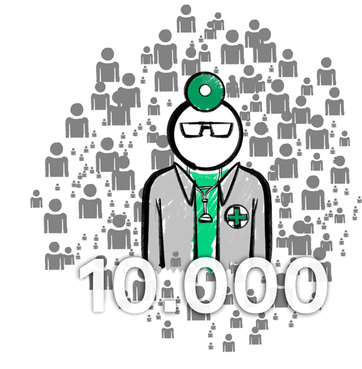 DEICHMANN Stiftung | Sozialunternehmen Uganda – Armut – medizinische Versorgung DEICHMANN Stiftung fördert Sozialunternehmen Uganda – Handzeichnung – ein Arzt  für 10.000 Patienten