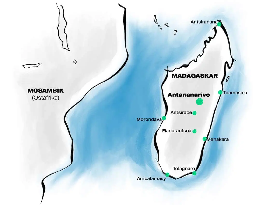 Karte Madagaskar - Deichmann Stiftung 